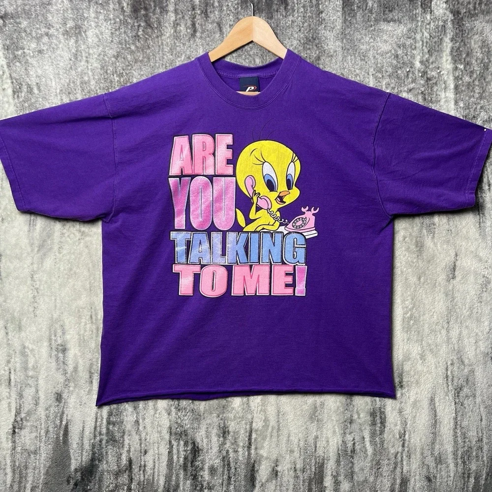 Vintage 90s Looney Tunes Tweety Are You Talking To Me T Shirt 2XL Pro Player - Picture 1 of 7